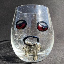 麻炭ガラス『パーリーピーポー02　ウイスキーグラス』桐箱付き 2枚目の画像