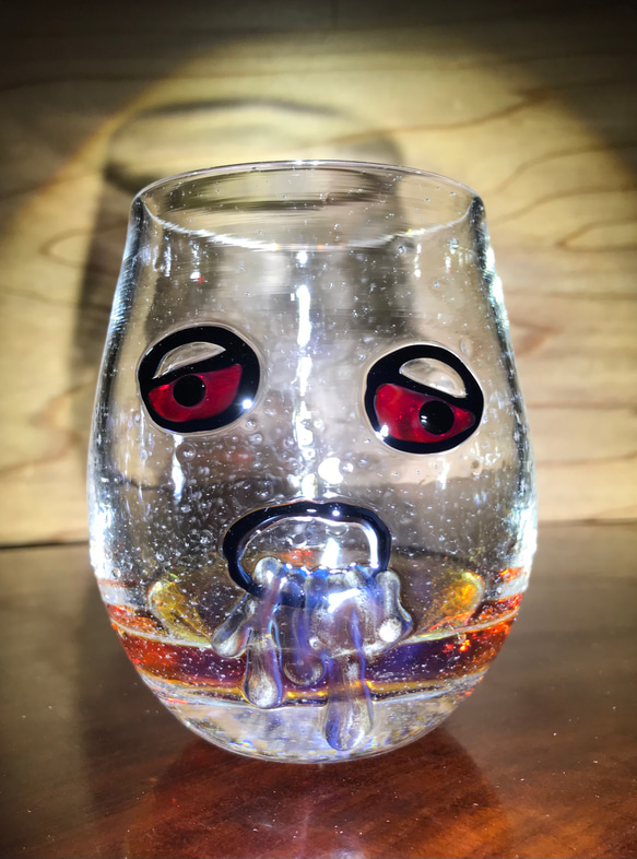 麻炭ガラス『パーリーピーポー02　ウイスキーグラス』桐箱付き 4枚目の画像