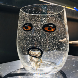 麻炭ガラス『パーリーピーポー02　ウイスキーグラス』桐箱付き 5枚目の画像