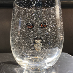 麻炭ガラス『パーリーピーポー02　ウイスキーグラス』桐箱付き 6枚目の画像