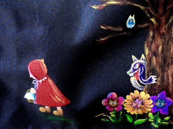 【再販】夢夜猫 手描きトートバッグ「赤ずきんちゃん」編 4枚目の画像