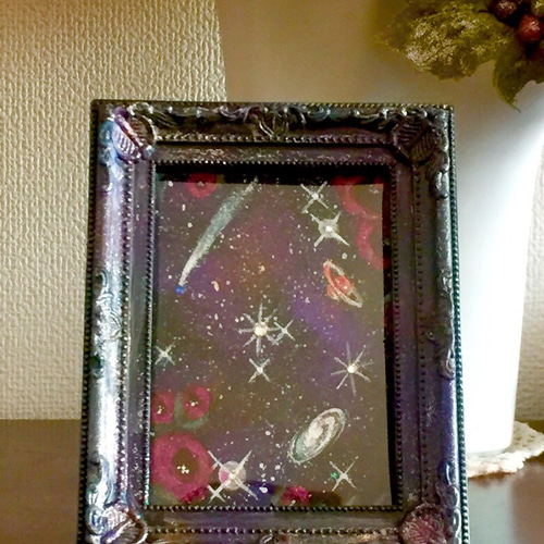 ハンドメイドアート 宇宙と花のテーマ ハンドメイドアート 宇宙と花のテーマ