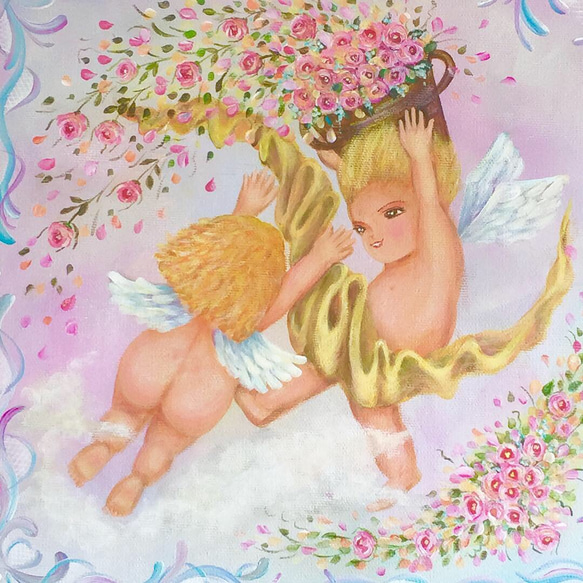 アートパネル「天使の戯れ」(原画)(送料無料) 絵画 Fantastical K 通販