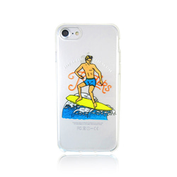iPhone 6 / 6s / 7/8衝浪衝浪者簡單適用於夏季清晰柔軟的外殼，反映了智能手機的設計 第1張的照片