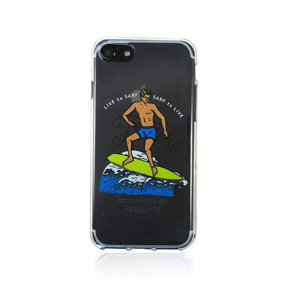 iPhone 6 / 6s / 7/8衝浪衝浪者簡單適用於夏季清晰柔軟的外殼，反映了智能手機的設計 第3張的照片
