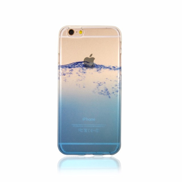 iPhone6/6s クリアソフトケース 水しぶき柄 マット調 2枚目の画像