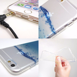 iPhone6/6s クリアソフトケース 水しぶき柄 マット調 5枚目の画像