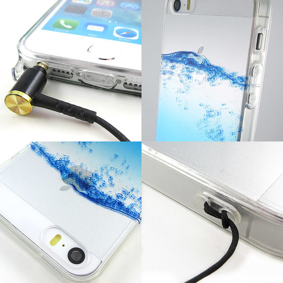 iPhone5/5s/se クリアソフトケース 水しぶき柄 2枚目の画像