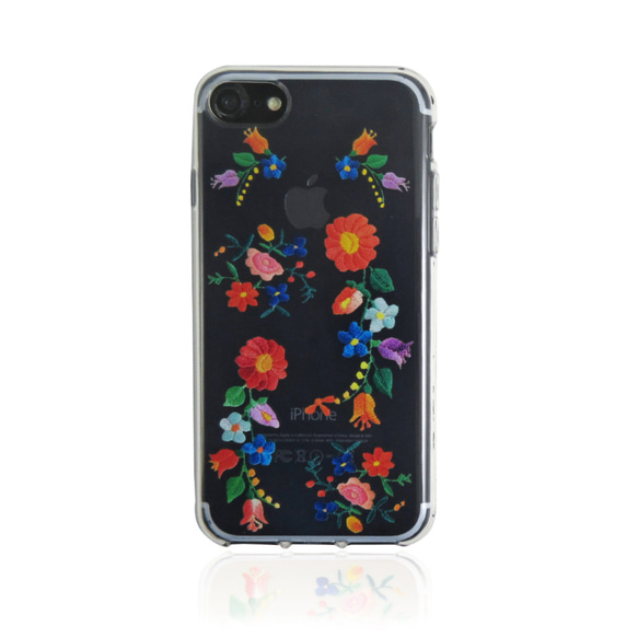 iPhone 6 / 6s / 7/8可愛的刺繡花卉設計清爽的春夏季設計清晰柔軟的外殼 第2張的照片