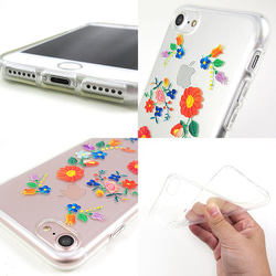 iPhone 6 / 6s / 7/8可愛的刺繡花卉設計清爽的春夏季設計清晰柔軟的外殼 第5張的照片