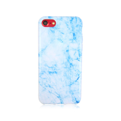 iPhone 6 / 6s / 7/8大理石夏季顏色藍色豪華啞光紋理透明軟包 第3張的照片