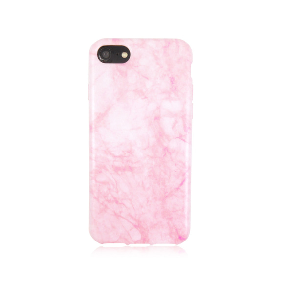 iPhone 6 / 6s / 7/8大理石粉色奢華啞光手感透明柔軟錶殼 第2張的照片