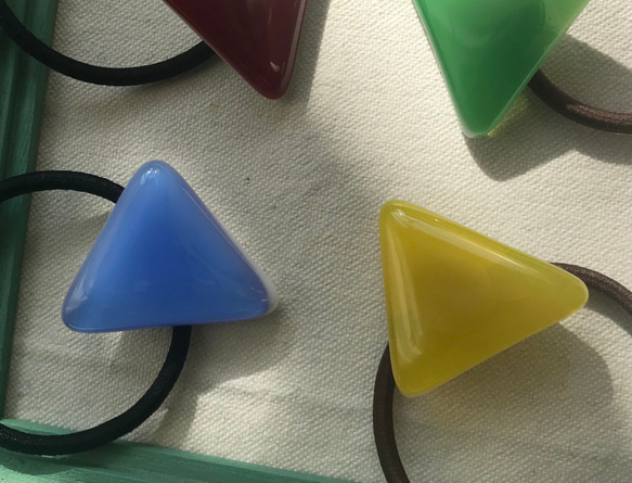 三角ガラスのヘアゴム 6枚目の画像