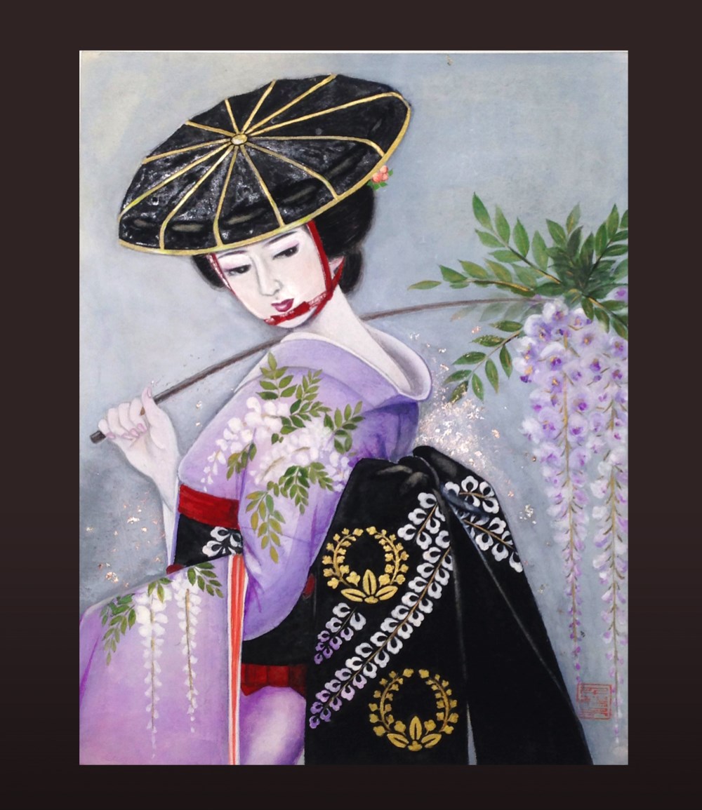 歌舞伎絵// タイトル藤娘 (大作油彩画) 歌舞伎絵// タイトル藤娘 (大作油彩画)