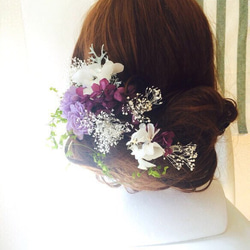 再販×9紫陽花を楽しむ♡パープルヘッドドレス 3枚目の画像