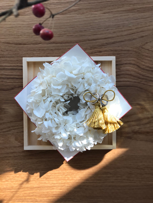 ajisai and tassel "ring pillow 4枚目の画像