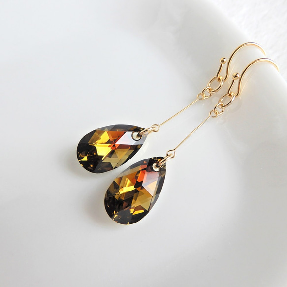 最後的！ Rare Light Colorado Topaz Golden Sahara｜Shizuku Swarovski 耳 第4張的照片