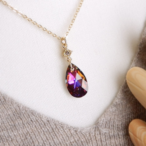 レア！ボルケーノ｜上品サイズ しずく型高品質クリスタル・シンプル  