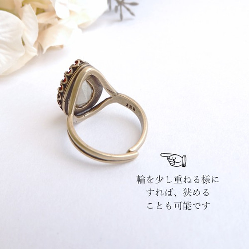 エメラルド グリーン｜しずく型 高品質クリスタル リング｜イスラエル