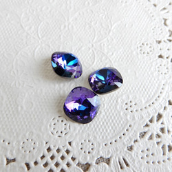 稀有的！天芥菜 | 門丸方形切割高品質水晶戒指 | 紫藍紫 第3張的照片