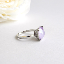 僅剩幾件，柔和的丁香紫色 | Kadomaru 方形切割高品質水晶寶石戒指 第3張的照片