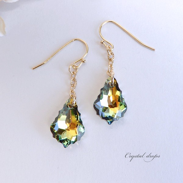 レア！サハラ｜揺れるバロックカット 高品質クリスタル ピアス