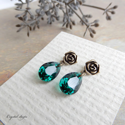 エメラルド グリーン｜ミニしずく 高品質クリスタル・アンティーク風