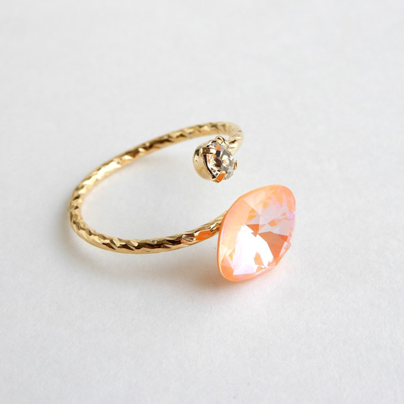 [10毫米] 桃色喜悅 | 方形高品質水晶叉環 | 淡橙色最喜歡的顏色 第4張的照片