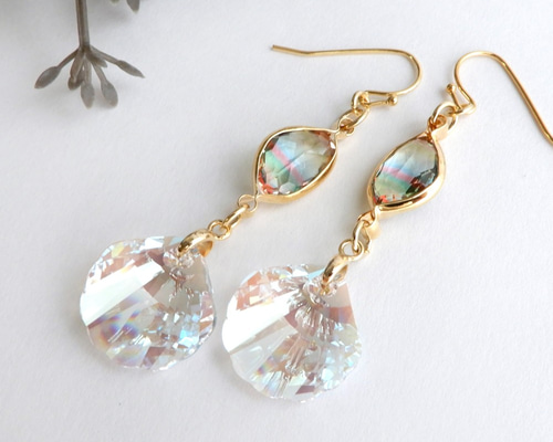 マーメイド♪レア・シェル スワロフスキーのピアス(イヤリング