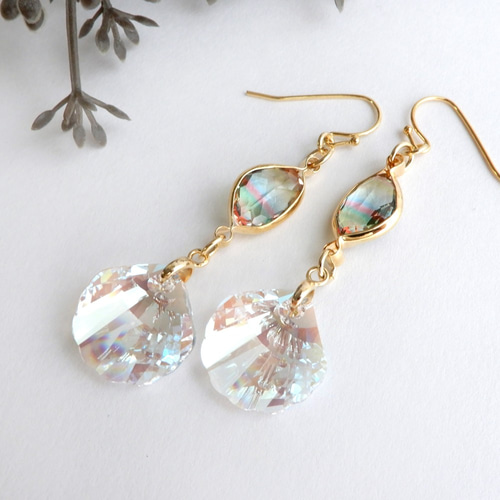 マーメイド♪レア・シェル スワロフスキーのピアス(イヤリング