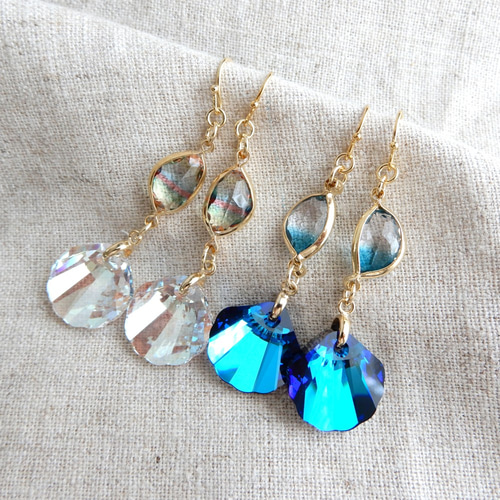 マーメイド♪レア・シェル スワロフスキーのピアス(イヤリング