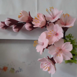 春を呼ぶ桜フォトフレーム（クレイフラワー） 3枚目の画像