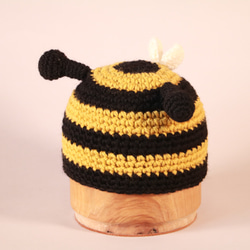 ミツバチさんのニット帽子（子ども用） 1枚目の画像