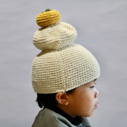 （再販）お正月用 かがみもちニット帽子（子ども用） 1枚目の画像