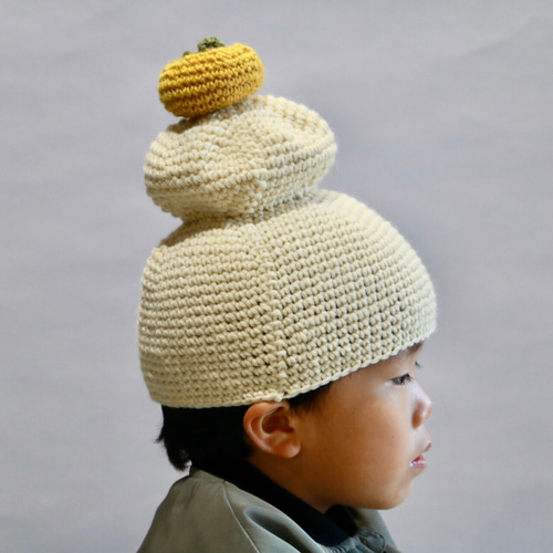 再販）お正月用 かがみもちニット帽子（子ども用） 帽子(ベビー  
