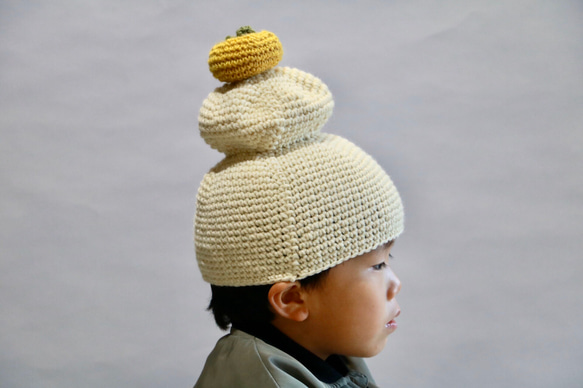 （再販）お正月用 かがみもちニット帽子（子ども用） 1枚目の画像