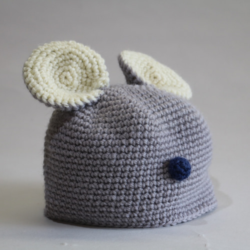 再販）ネズミさんのニット帽子（子ども用） 帽子(ベビー・キッズ