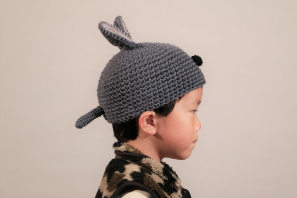 ネズミさんのニット帽子（子ども用） 帽子(ベビー・キッズ) jyojyo
