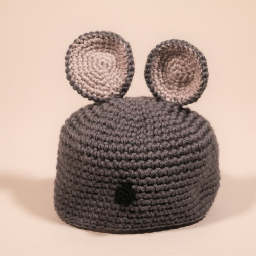 ネズミさんのニット帽子（子ども用） 帽子(ベビー・キッズ) jyojyo