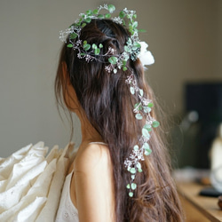 ♡雑誌【ＬＤＫ】掲載♡特別な1日のヘアアイテム◎ワイヤープランツの花かんむり 1枚目の画像