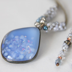 花吹雪ネックレス　ー水色ー　＜金属フリー紐＞　 1枚目の画像