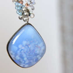 花吹雪ネックレス　ー水色ー　＜金属フリー紐＞　 4枚目の画像