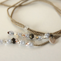 花吹雪ネックレス　ー水色ー　＜金属フリー紐＞　 5枚目の画像