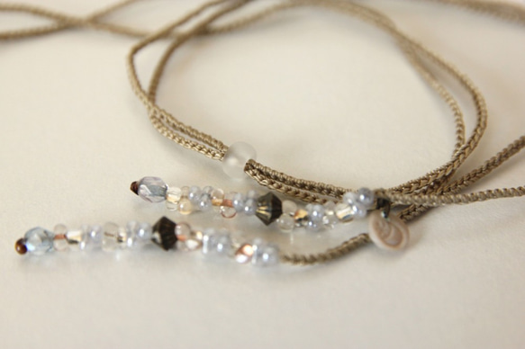 花吹雪ネックレス　ー水色ー　＜金属フリー紐＞　 5枚目の画像