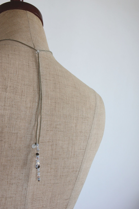 花吹雪ネックレス　ー水色ー　＜金属フリー紐＞　 7枚目の画像