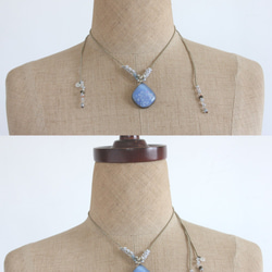 花吹雪ネックレス　ー水色ー　＜金属フリー紐＞　 8枚目の画像