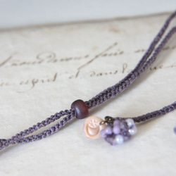 フュージングガラスネックレス　ー紫ー　＜金属フリー紐＞　 4枚目の画像