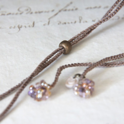 フュージングガラスネックレス　－黄色ー　＜金属フリー紐＞　 4枚目の画像