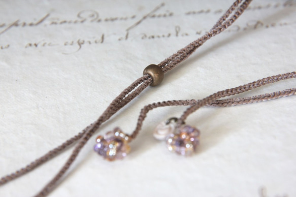 フュージングガラスネックレス　－黄色ー　＜金属フリー紐＞　 4枚目の画像