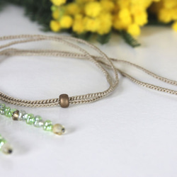 ミモザのネックレス　　＜金属フリー紐＞ 4枚目の画像